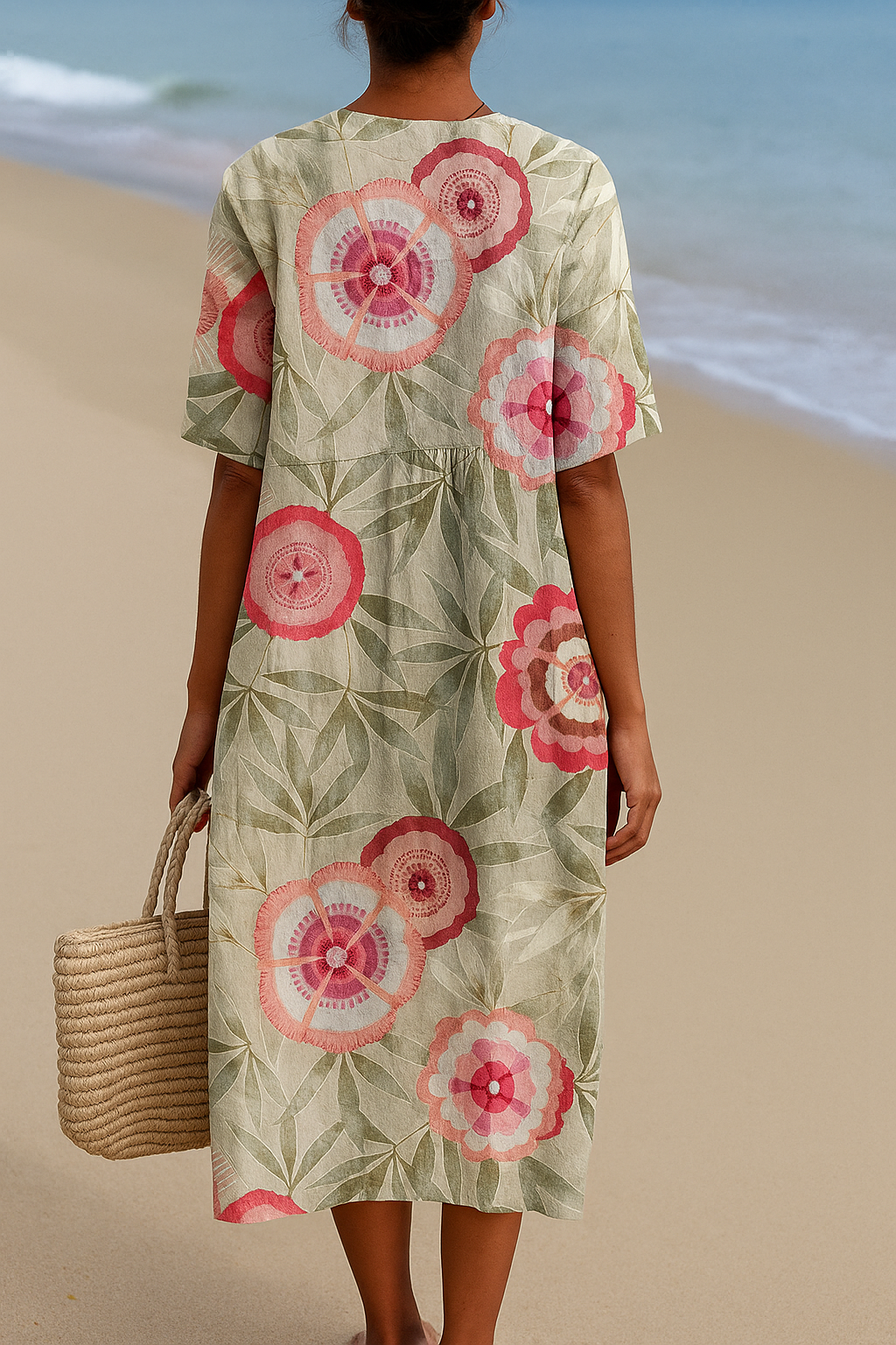 Félice - Robe feuillage et fleurs mandala