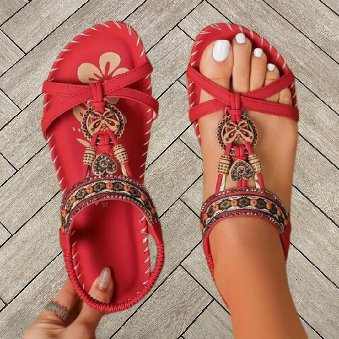 Katherine - Boho ploché sandále