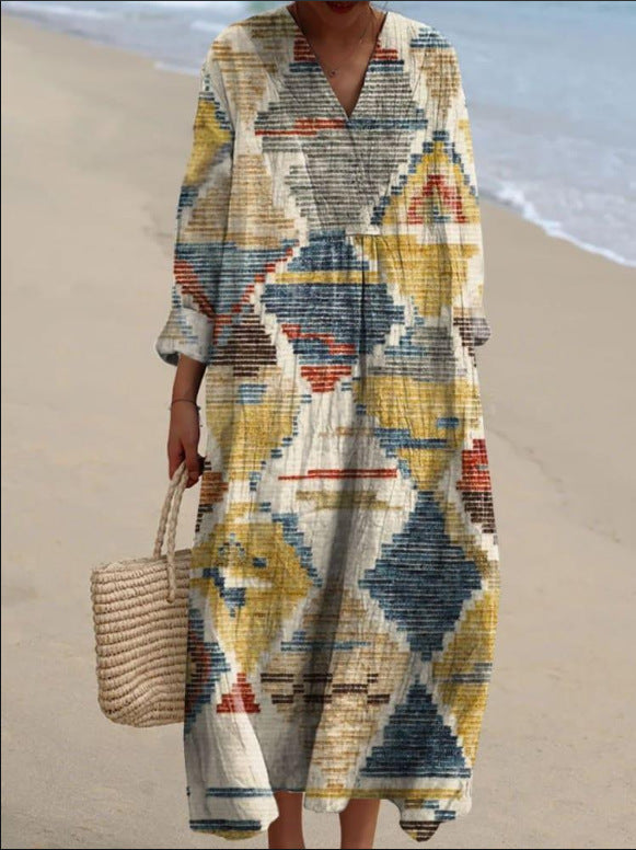 Naïa - Robe bohème à motifs ethniques