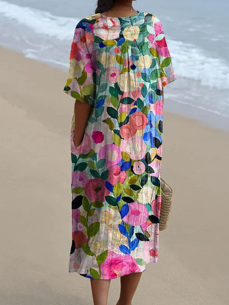 Élya - Robe florale aquarelle