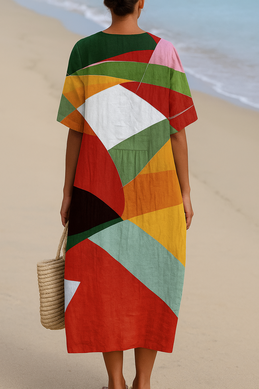 Solène II - Robe à patchwork multicolore