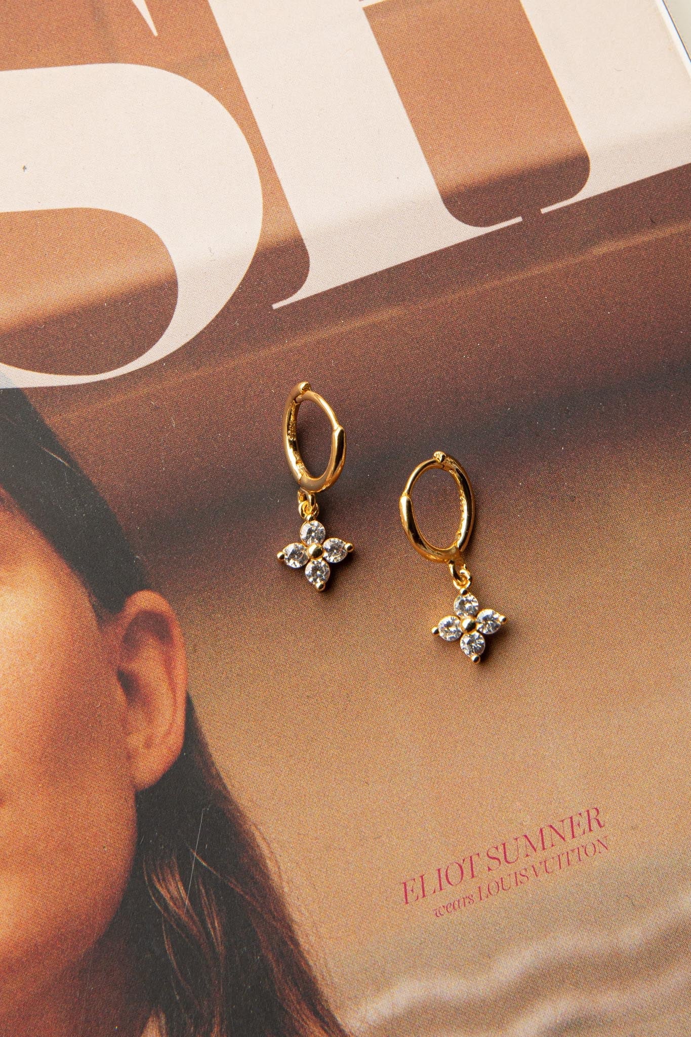 Boucles d'oreilles créoles en diamants Dexter Clover Or