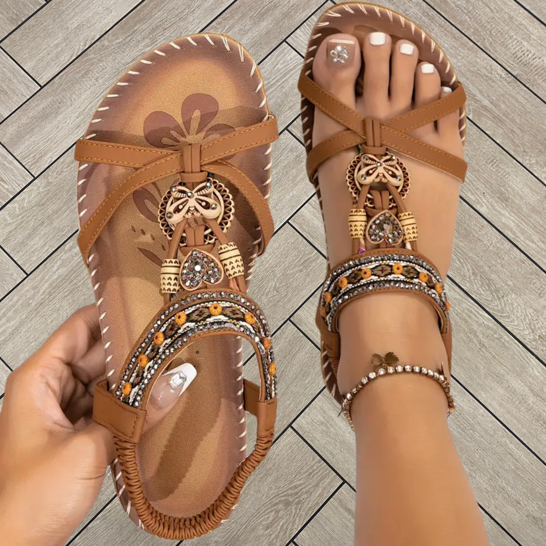 Katherine - Boho ploché sandále