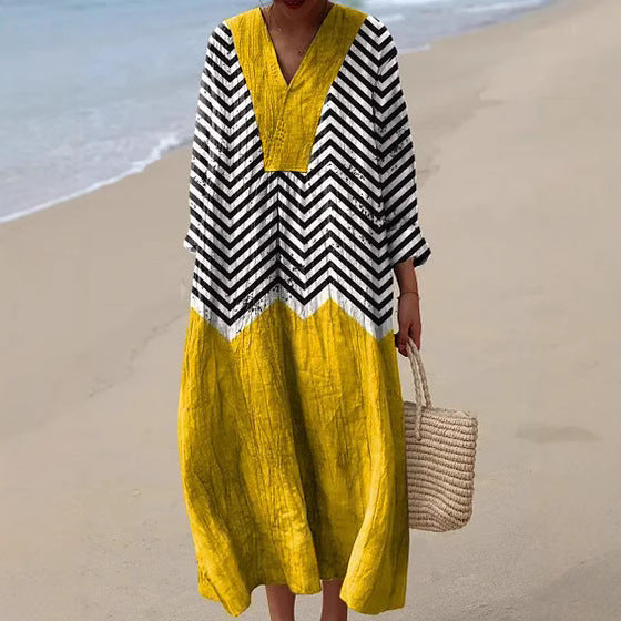 Yasmina - Robe Zigzag Contrastée