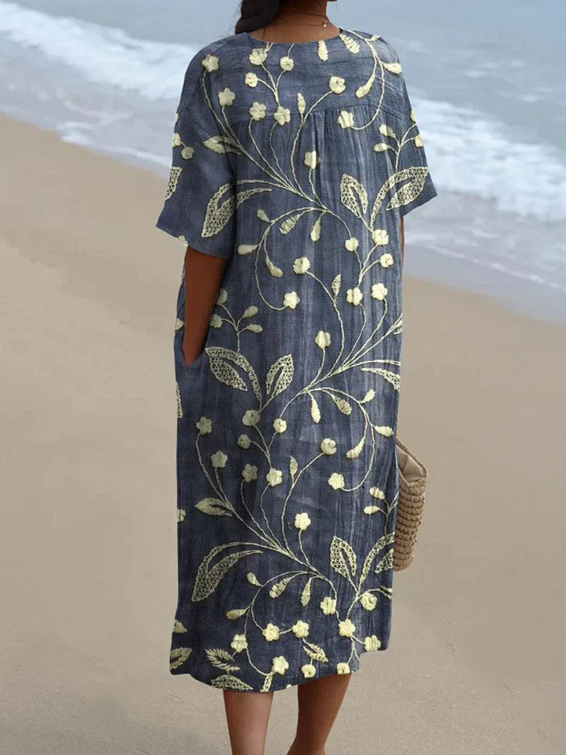 Enora - Robe fleurie brodée